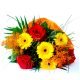 buquet de gerberas y rosas rojas